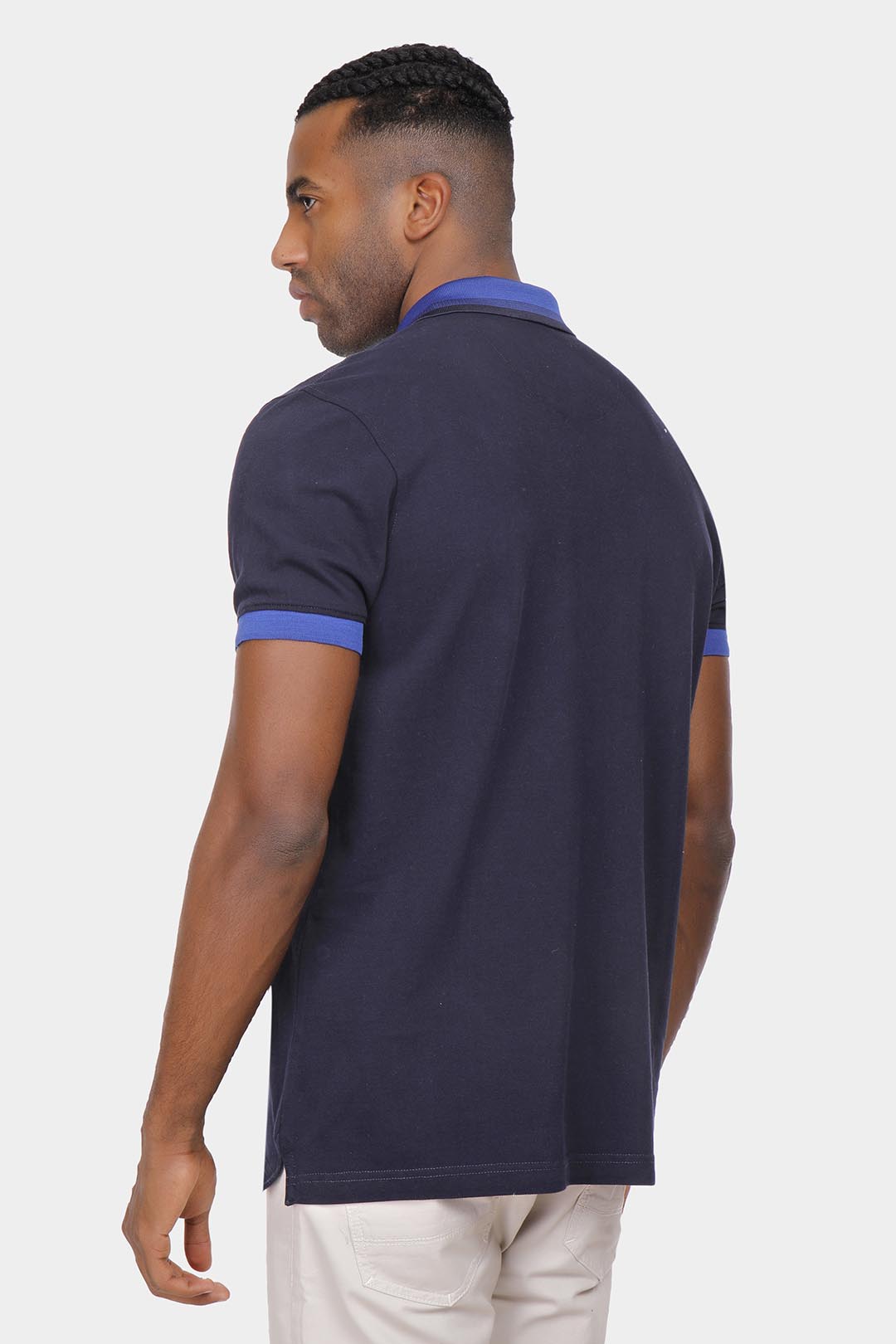 navy polo shirt