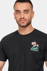 black printed crew neck t-shirt