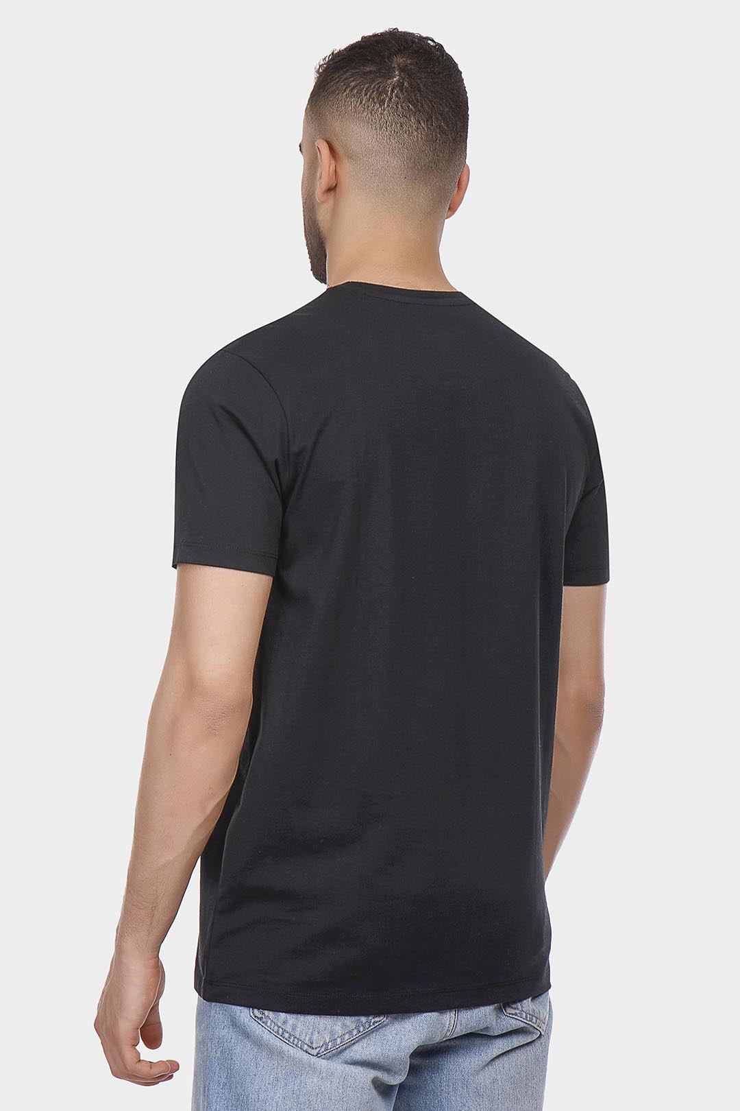 Black Printed Crew Neck T-Shirt