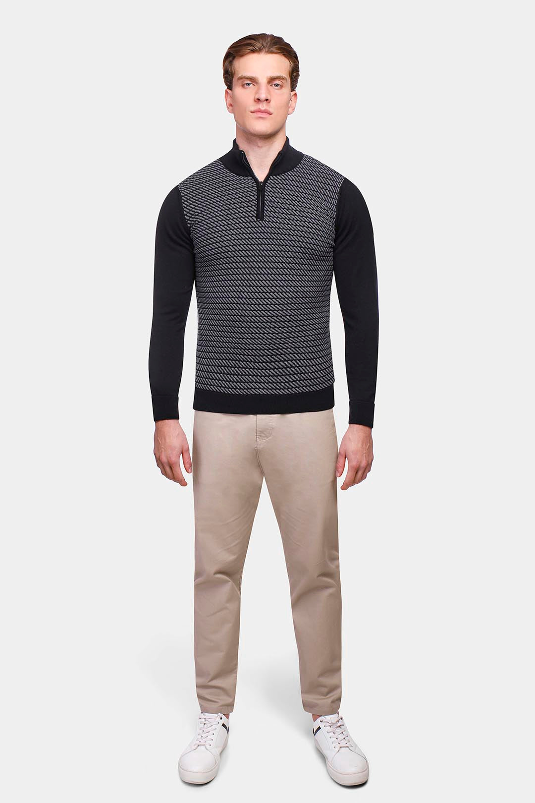 Black Full Zipper Pullover