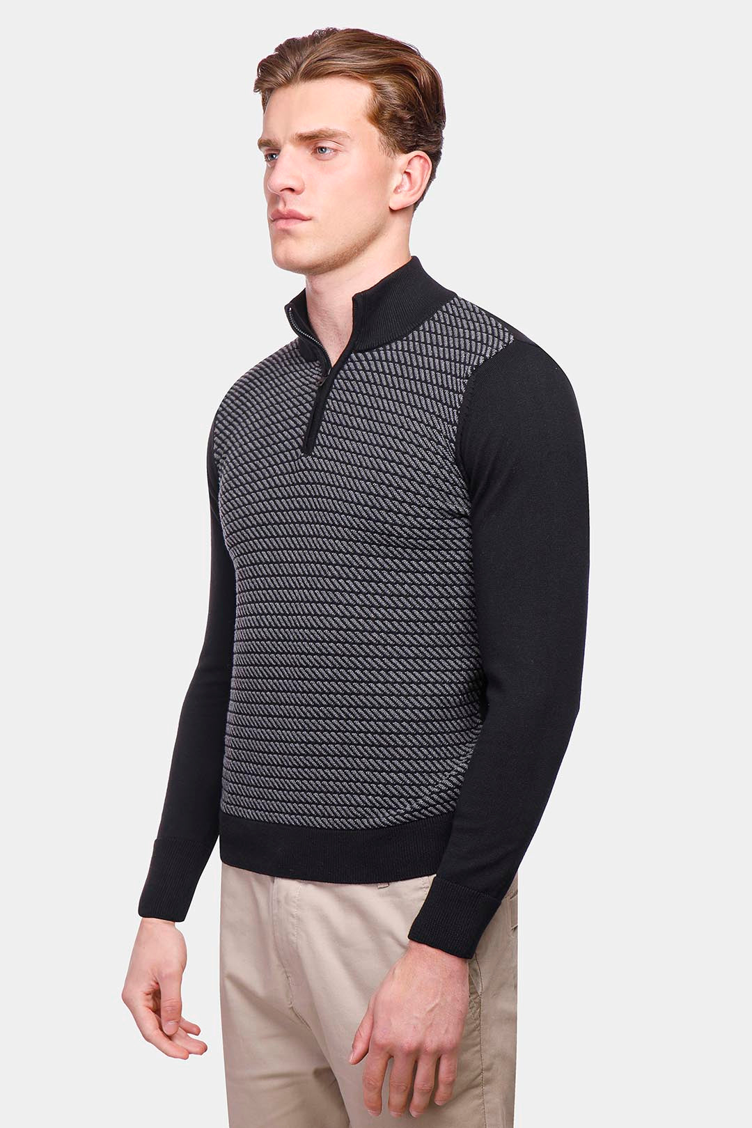 Black Full Zipper Pullover
