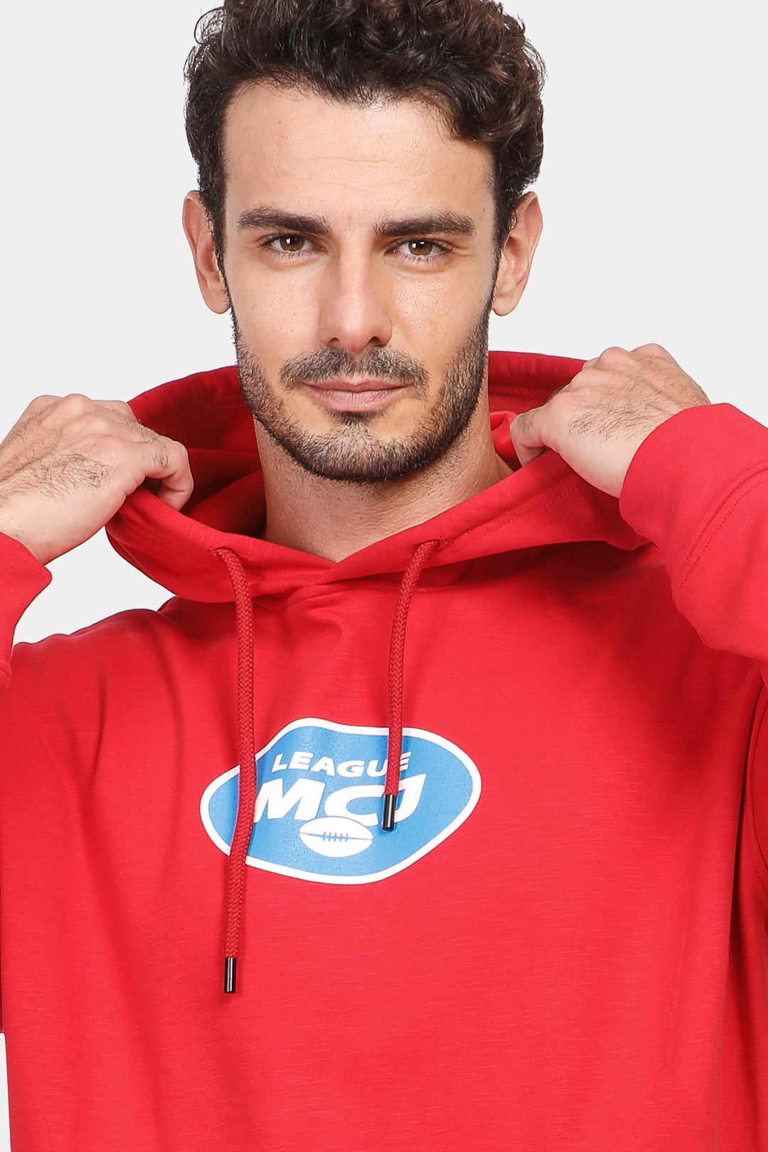 Red Printed Over Size Hoodie Sweatshirt