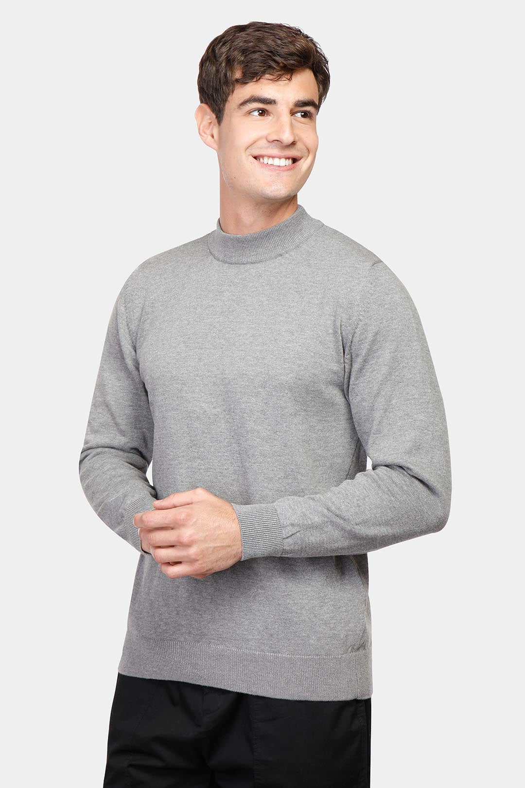 Grey Half Collar Pullover