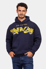 Navy Printed Hoodie Sweatshirt