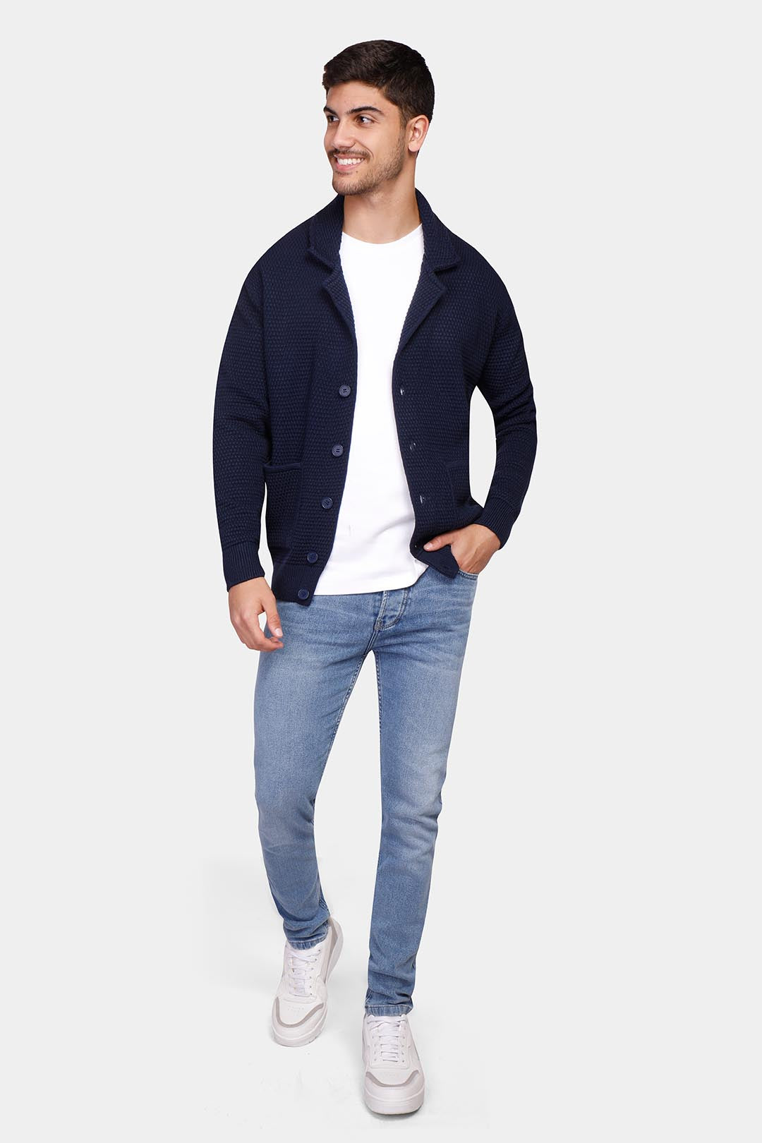 Navy Cardigan Pullover