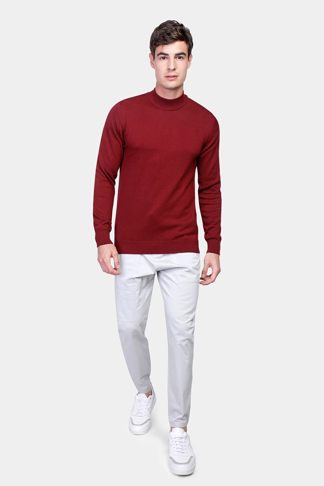 Burgundy Half Collar Pullover