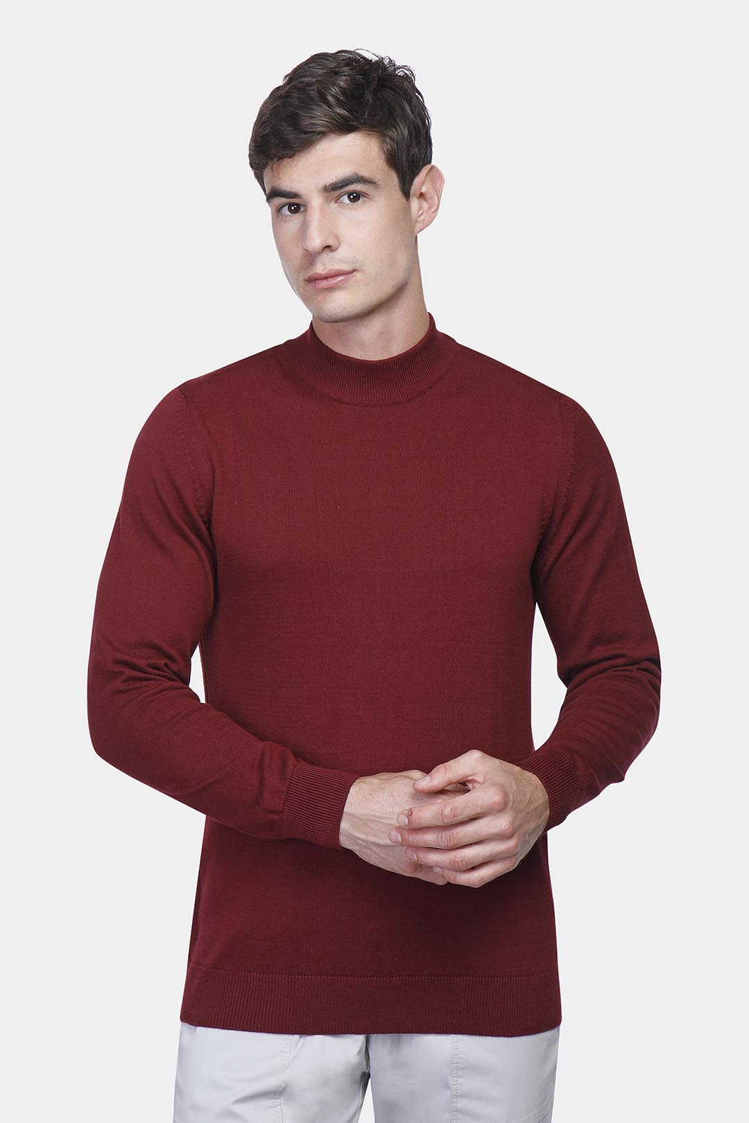 Burgundy Half Collar Pullover