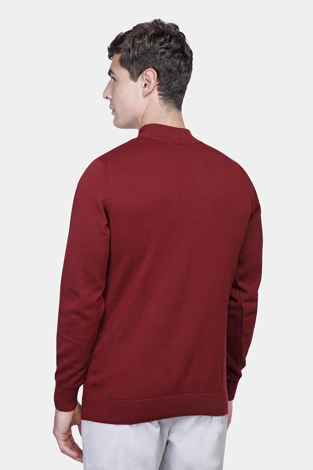 Burgundy Half Collar Pullover