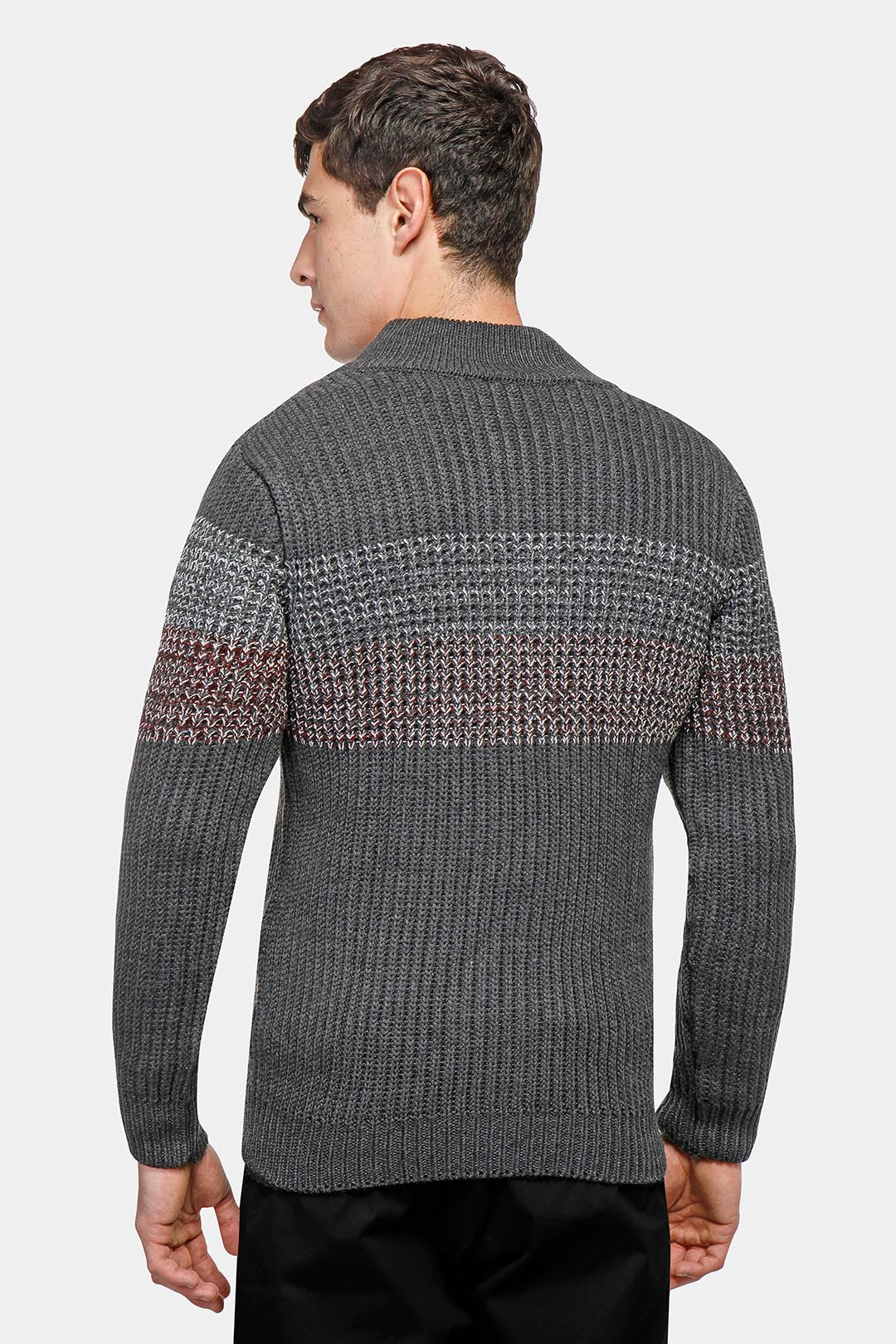 رمادي غامق كامل السوستة السترة