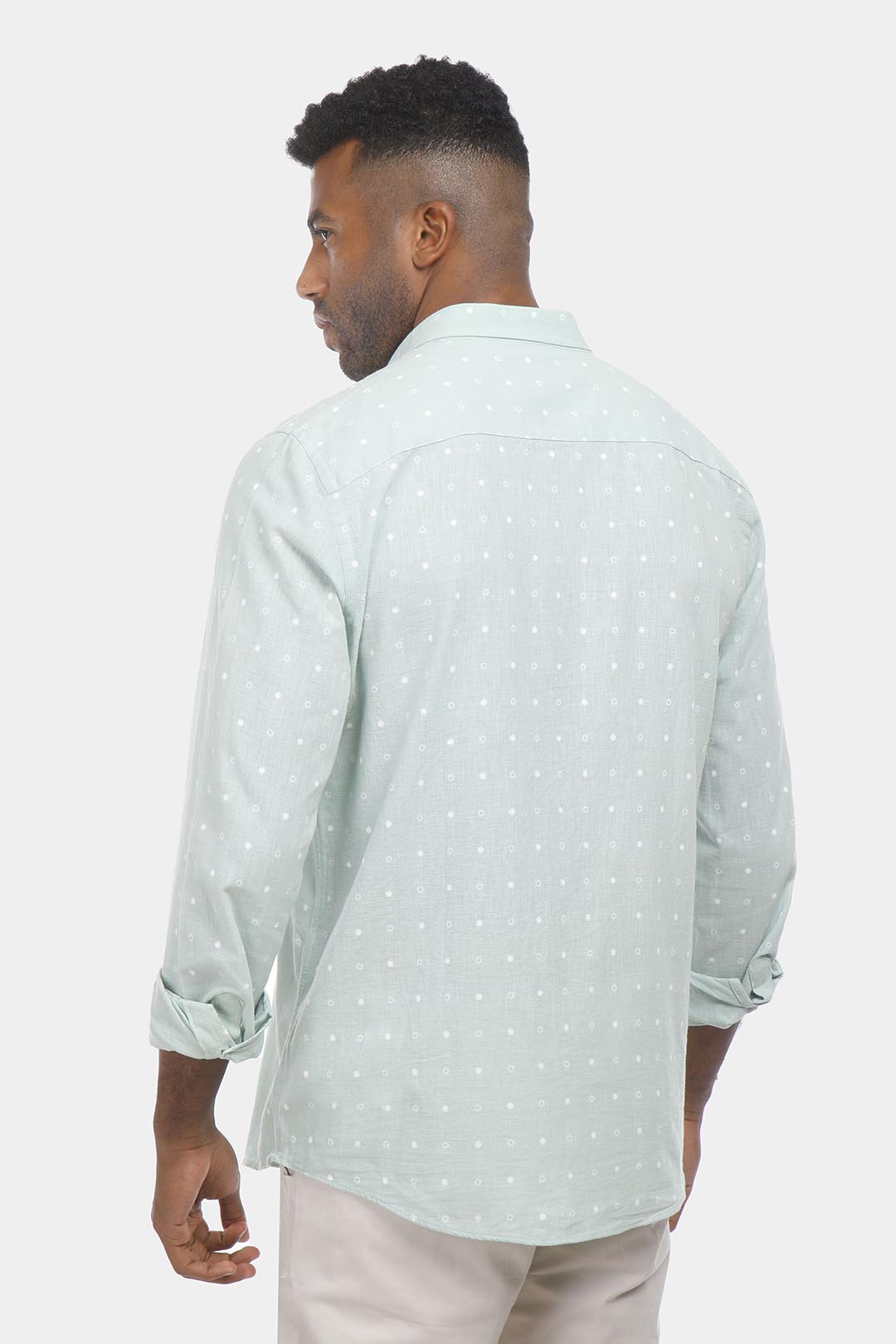 Mint Patterned Slim Fit Shirt