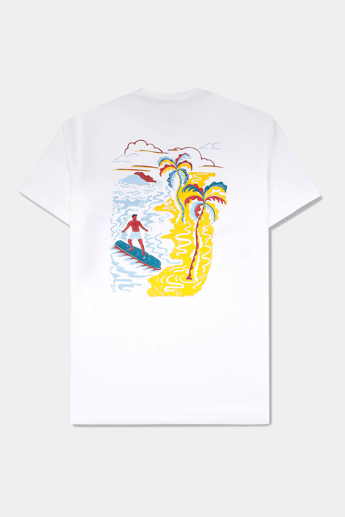 White Back Printed Crew Neck T-shirt 