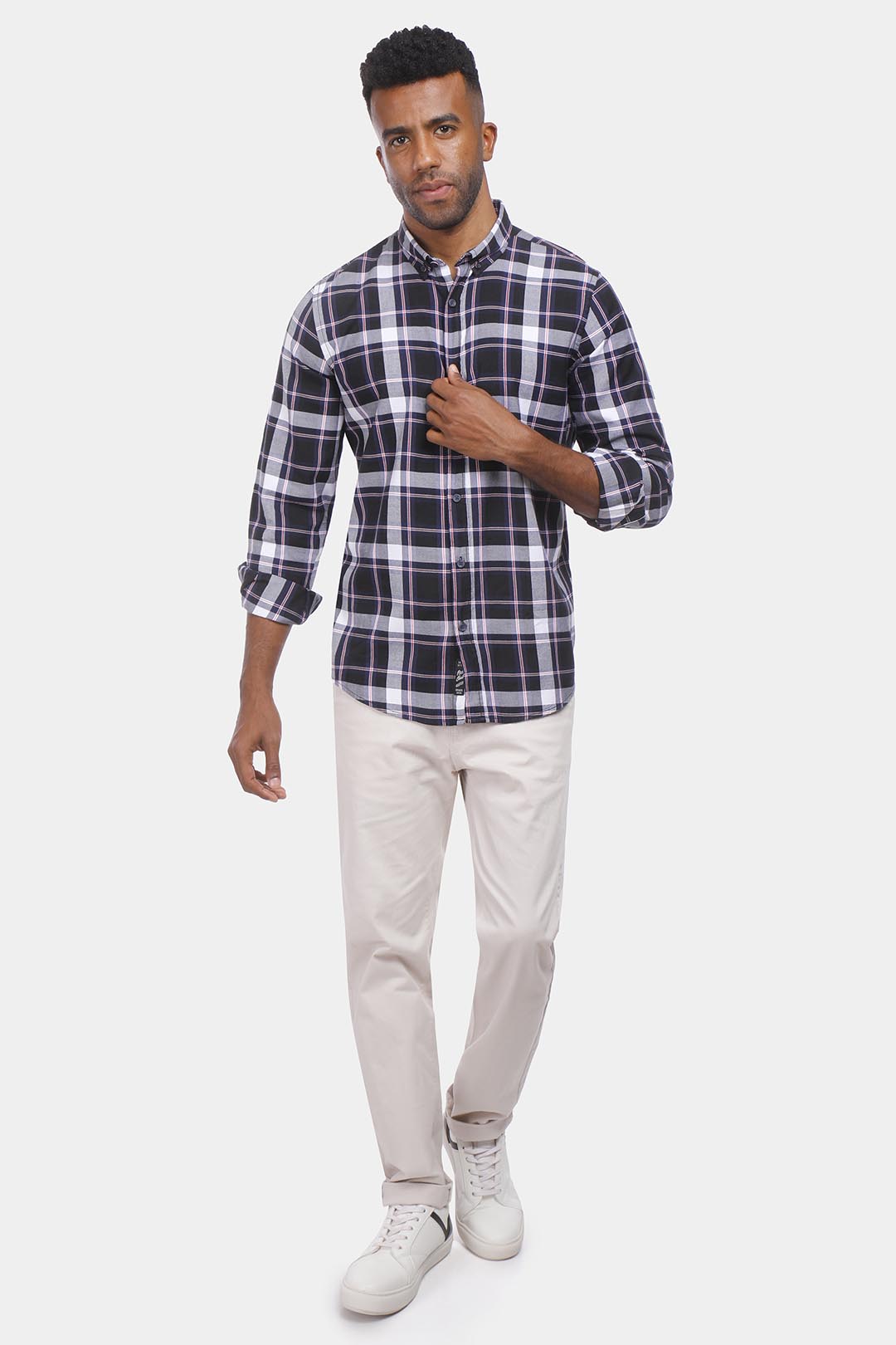 Oily Checked Slim Fit Shirt