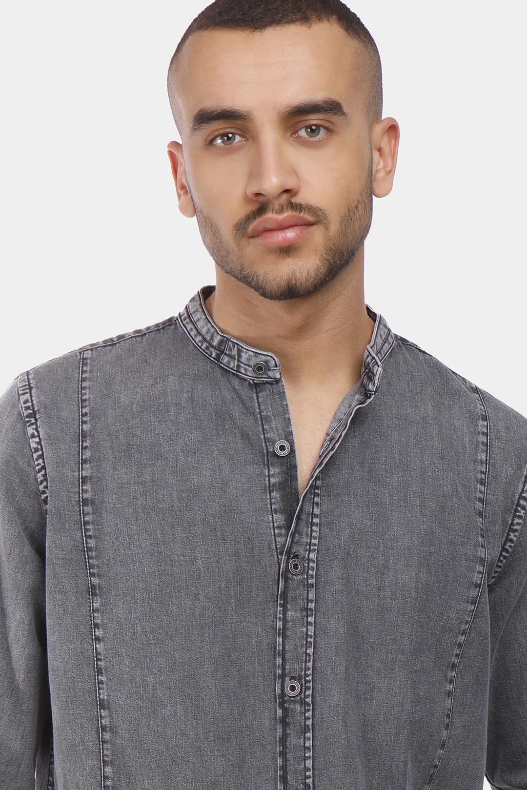 Grey Slim Fit Jean Shirt