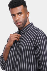 Black Striped Slim Fit Shirt