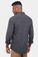 Black Striped Slim Fit Shirt