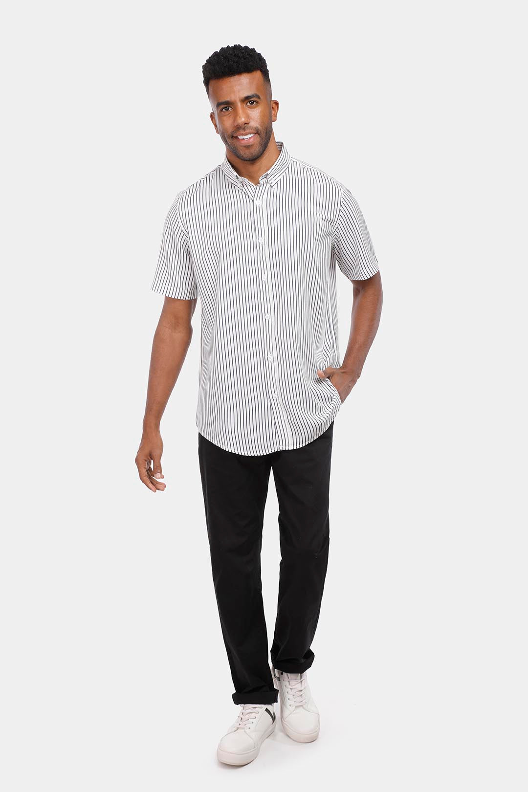 White Striped Slim Fit Shirt