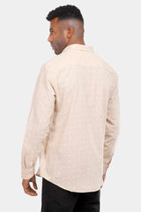 Beige Patterned Slim Fit Shirt