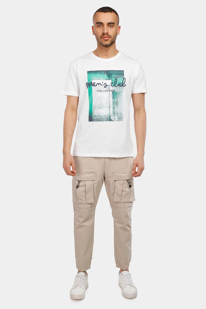 white-t-shirt-men-printed-green