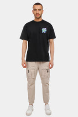 Black Printed Crew Neck T-Shirt