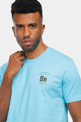 Aqua Printed Crew Neck T-Shirt