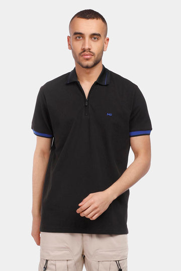 black-zipper-polo-shirt