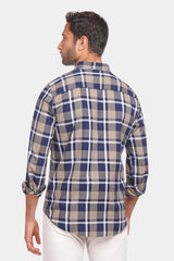 Coffee Checked Slim Fit Shirt