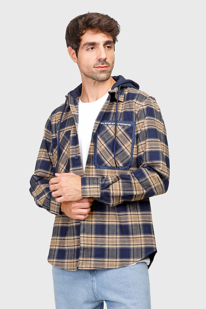 navy hoodie overshirt