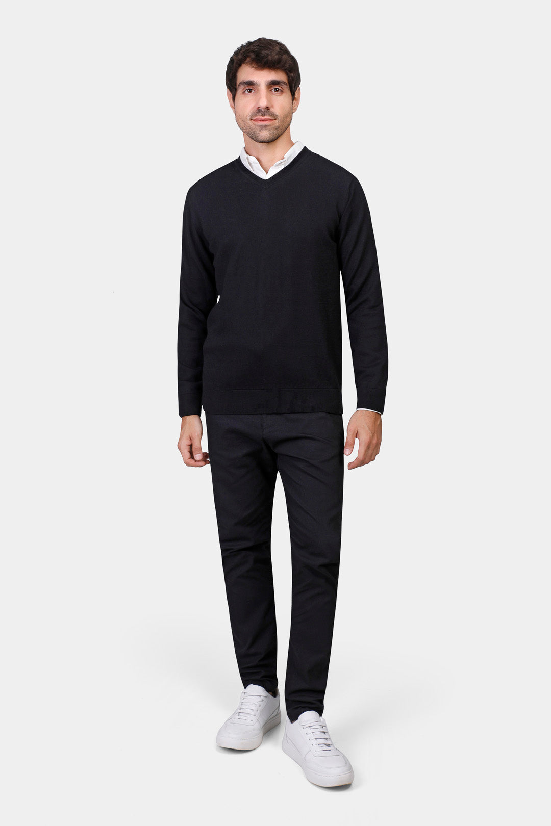 v neck slim fit pullover