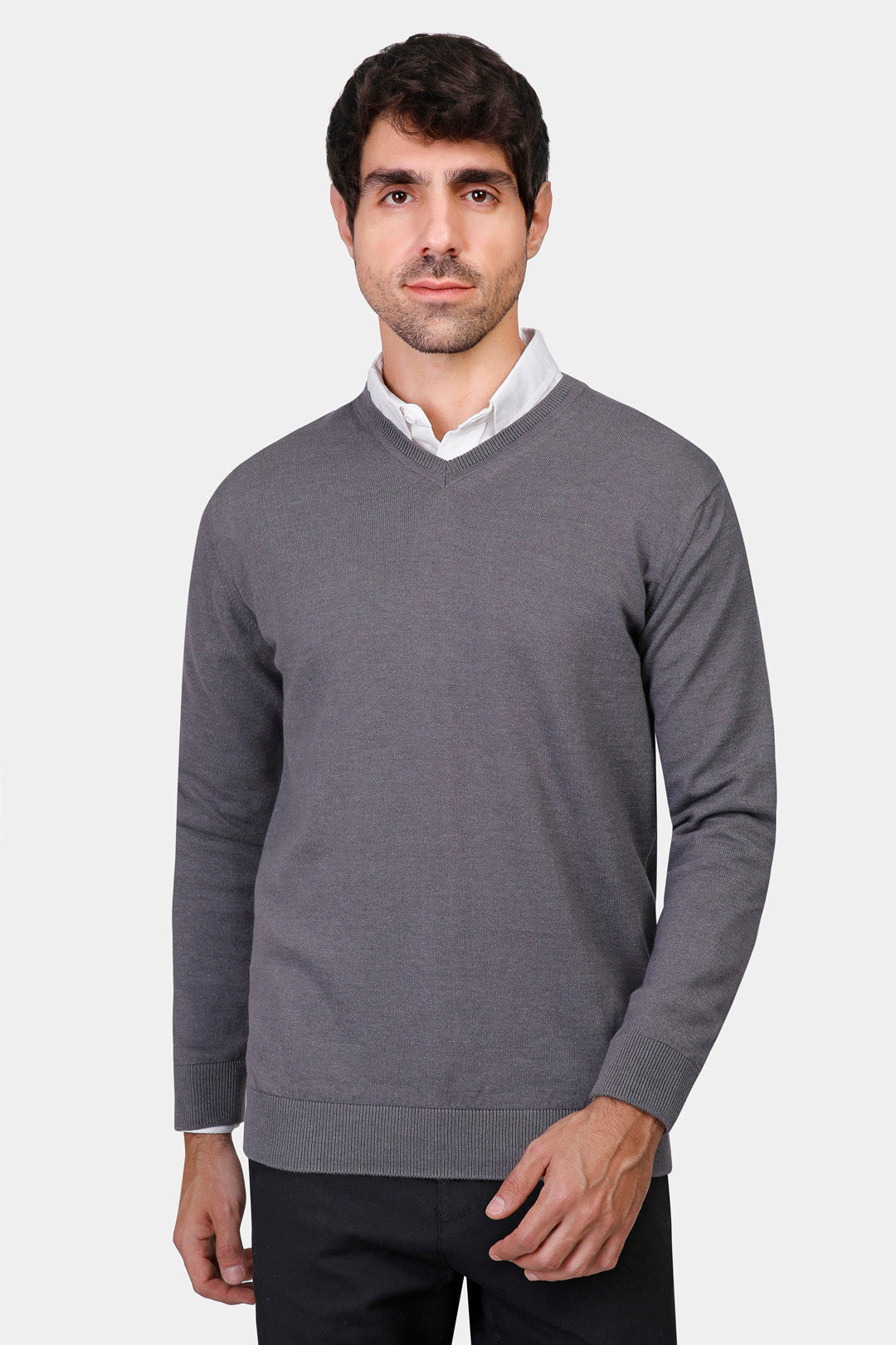 v neck slim fit pullover