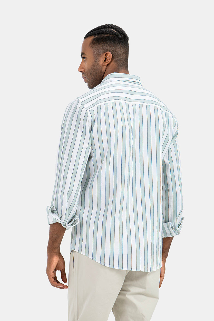 Mint Striped Slim Fit Shirt