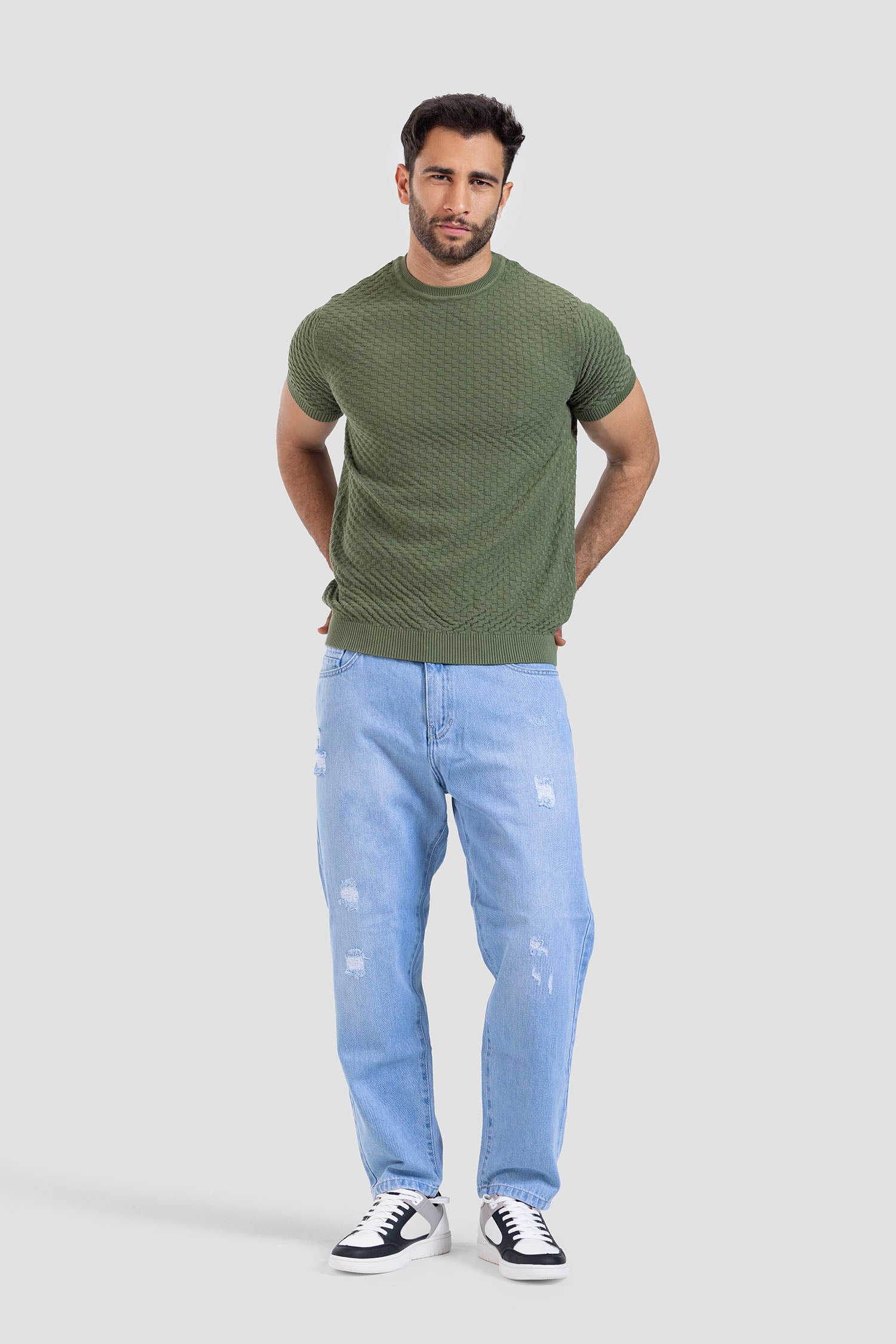 Crew Neck Kintted T-shirt