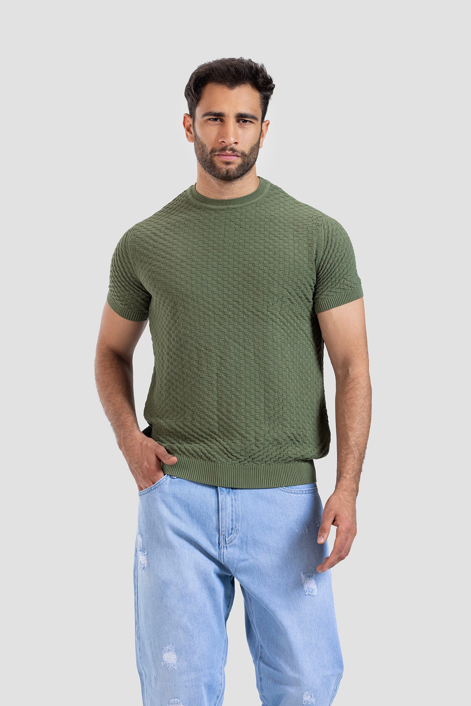 Crew Neck Kintted T-shirt