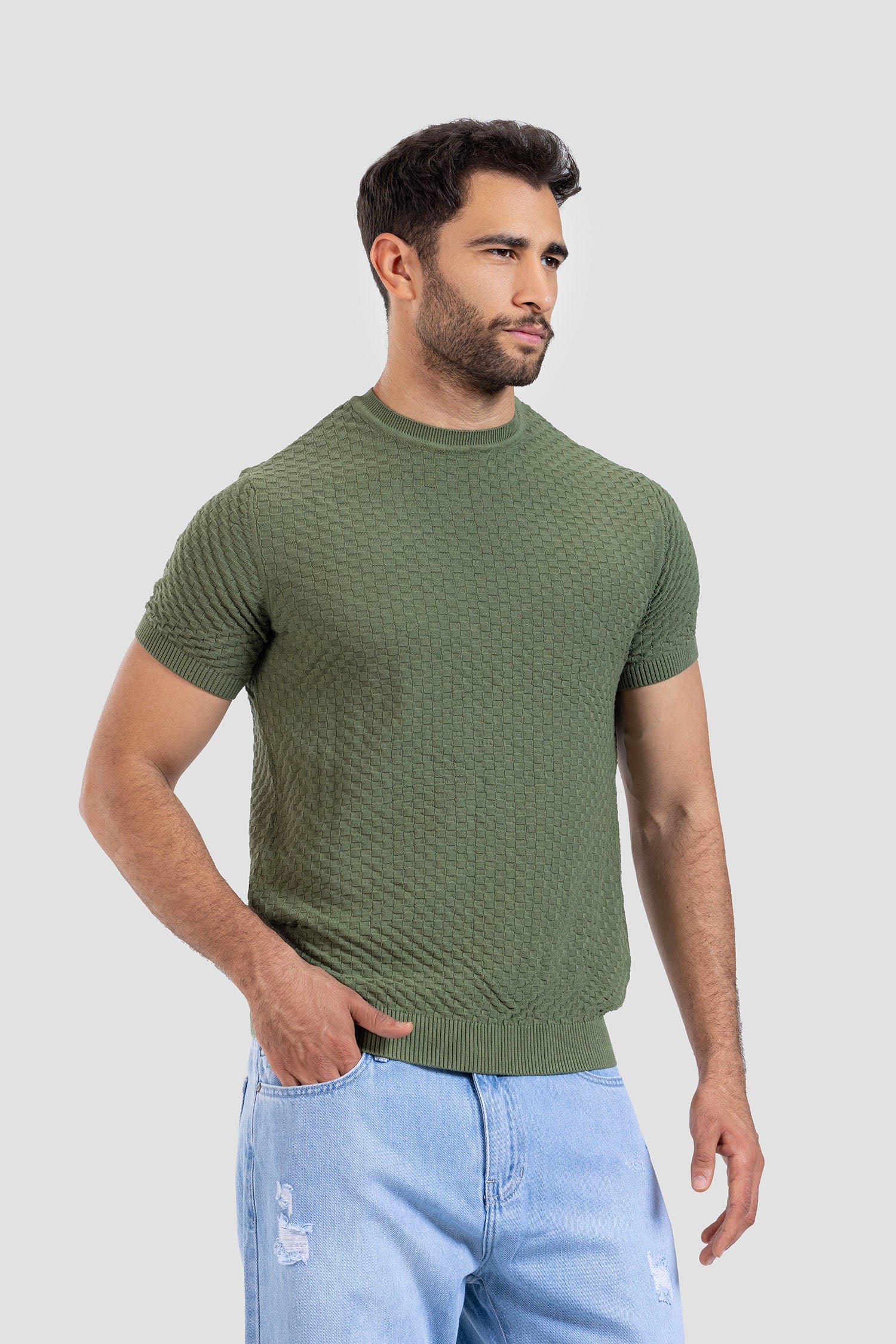Crew Neck Kintted T-shirt