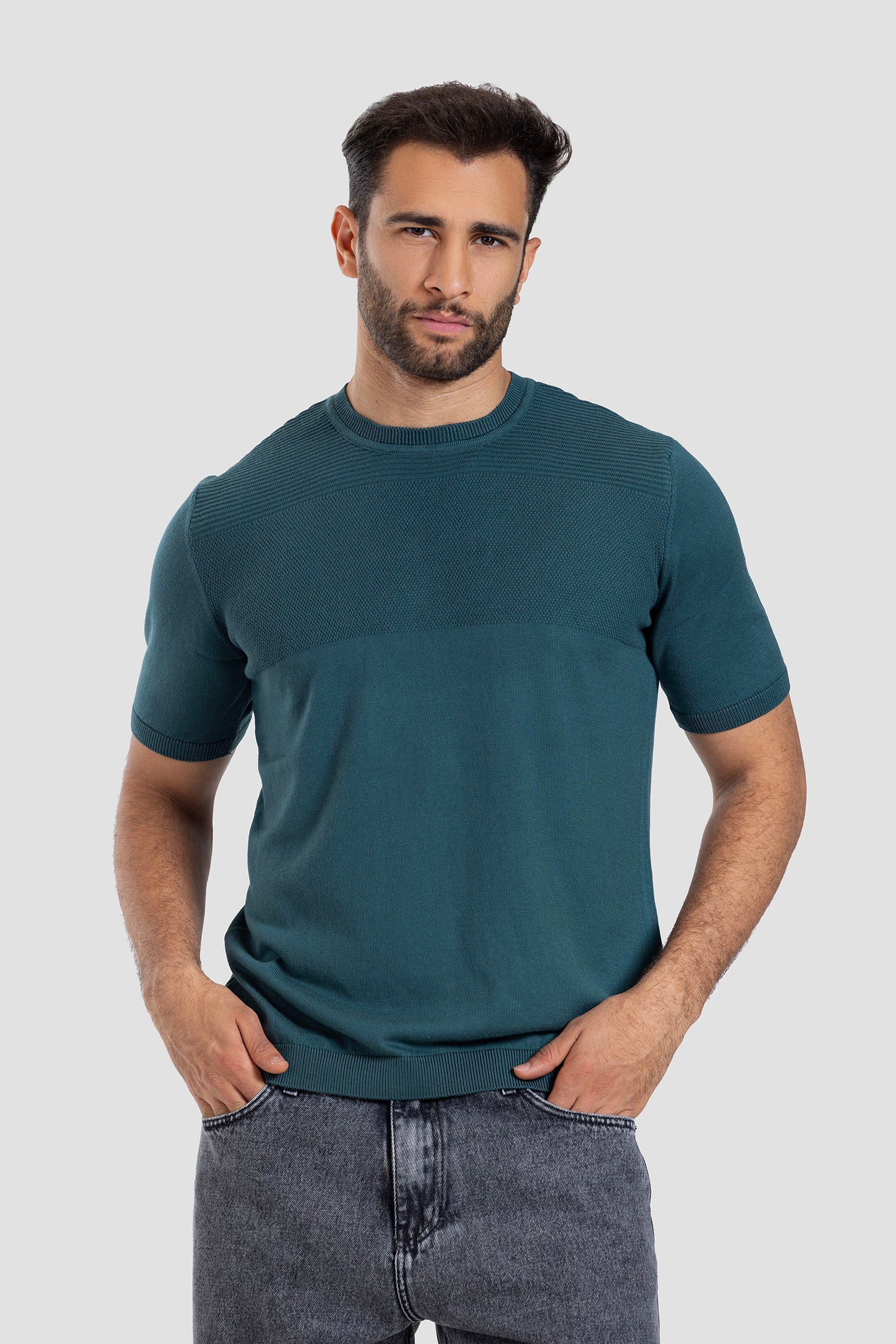 Crew Neck Knitted T-shirt