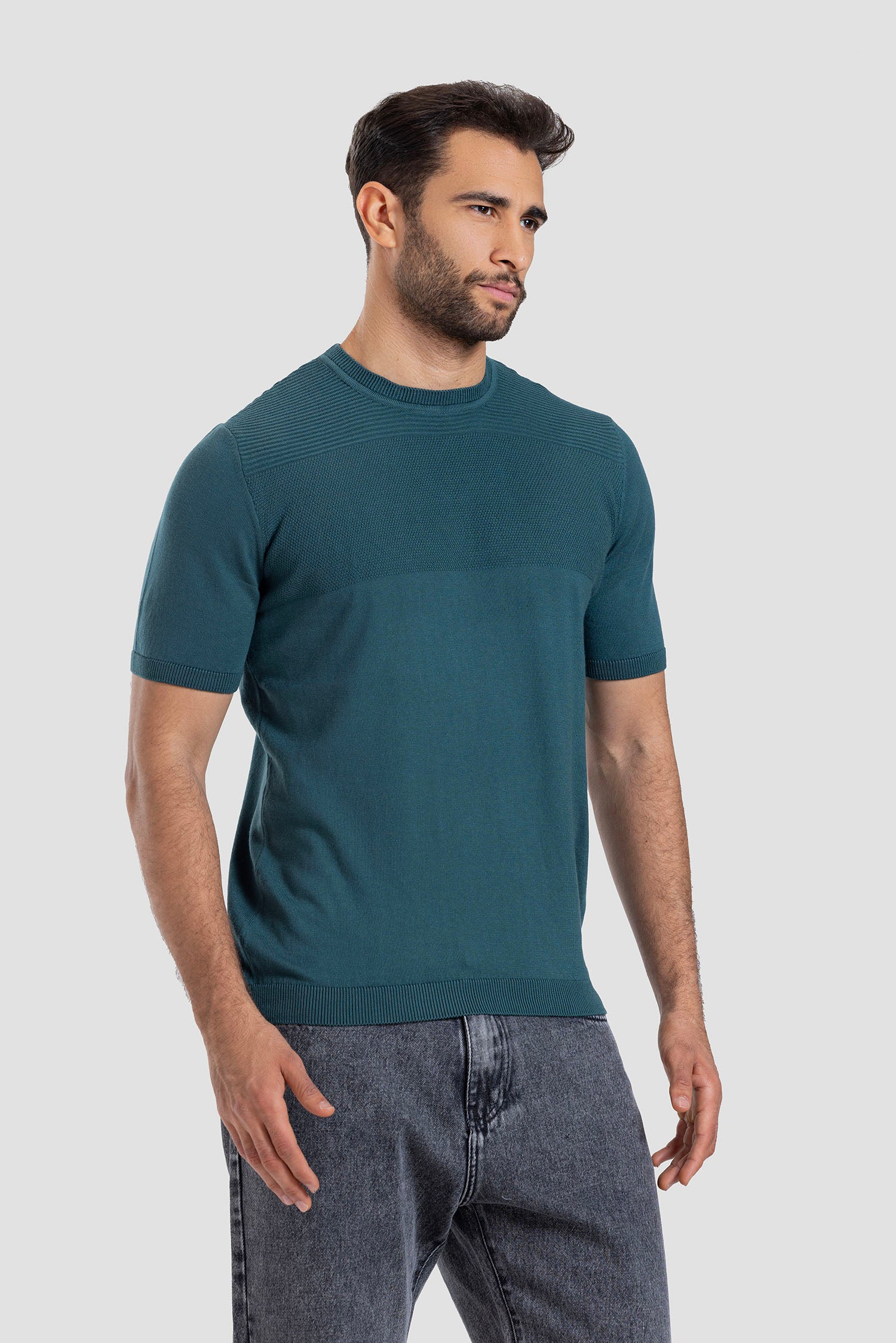 Crew Neck Knitted T-shirt