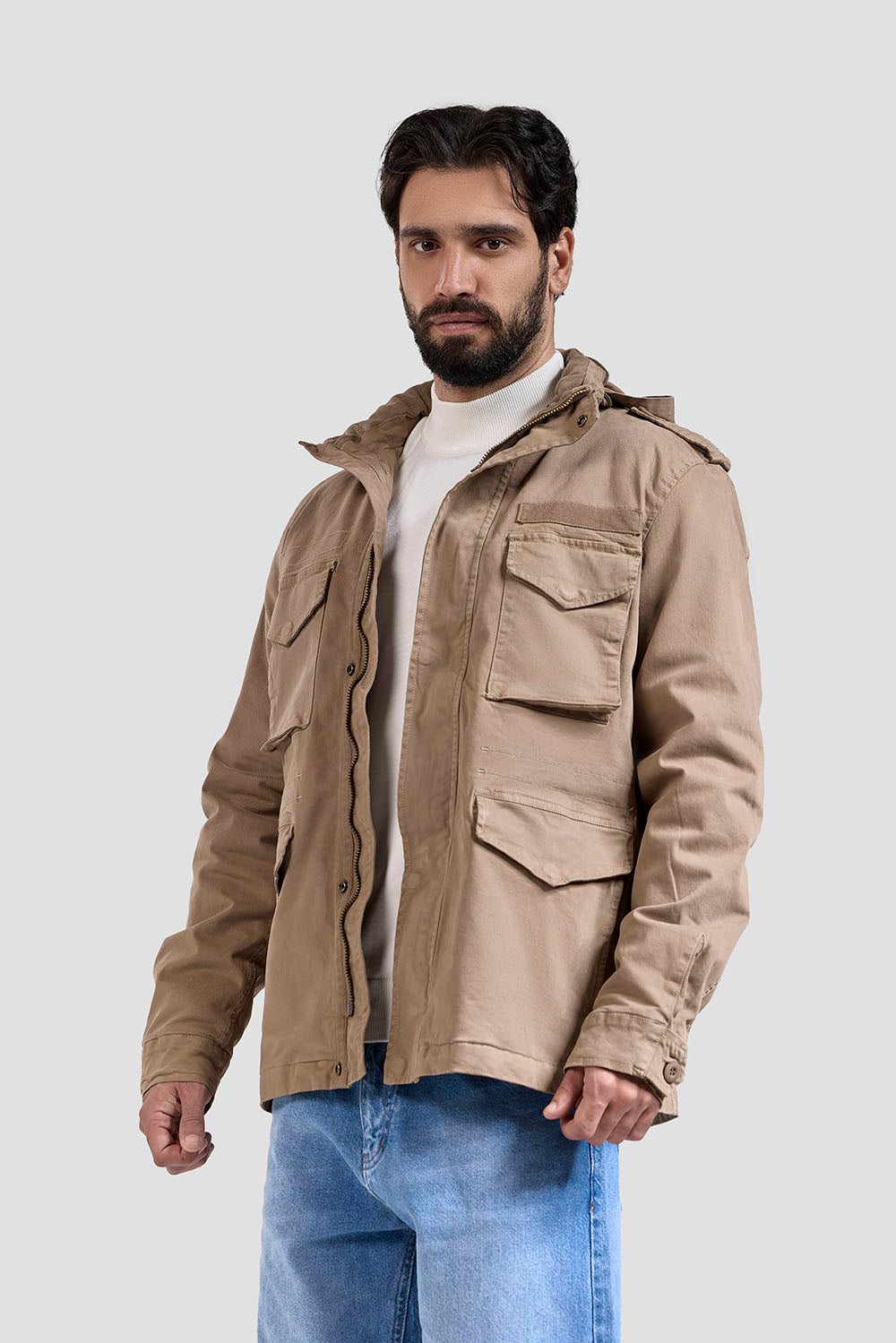 gabardine slim fit jacket