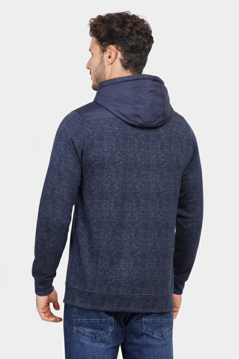 NAVY Half Zipper Hoodei Sweatshirt