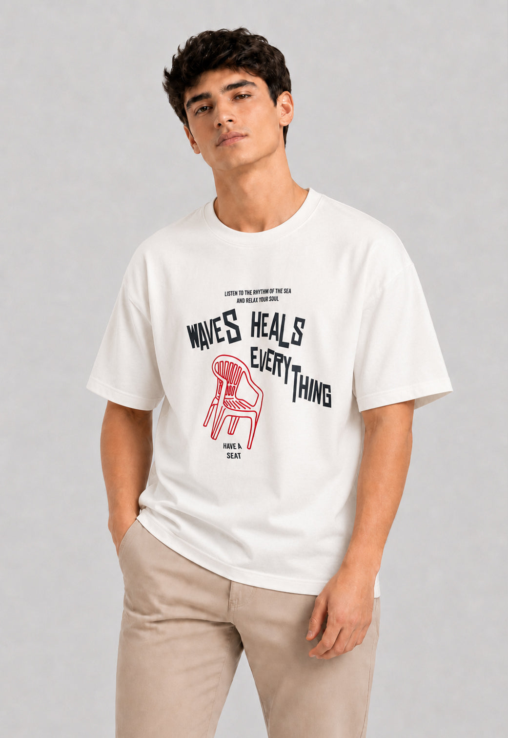 Crew Neck Over Size Printed T-shirt
