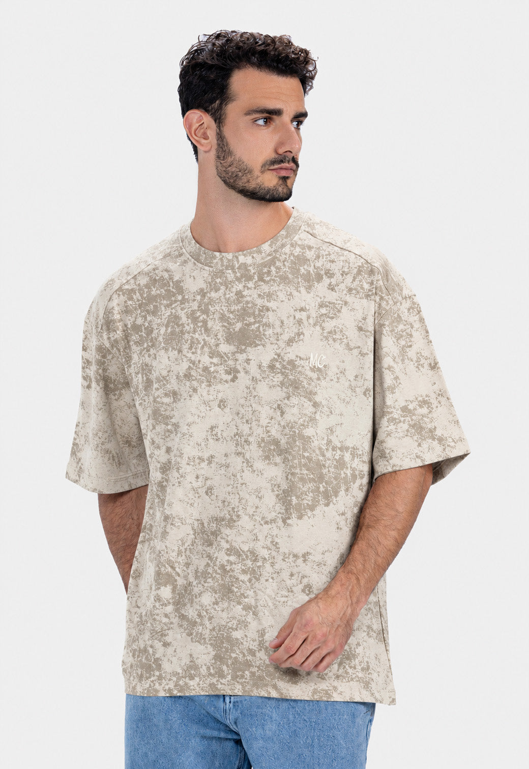 Crew Neck Over Size Printed T-shirt