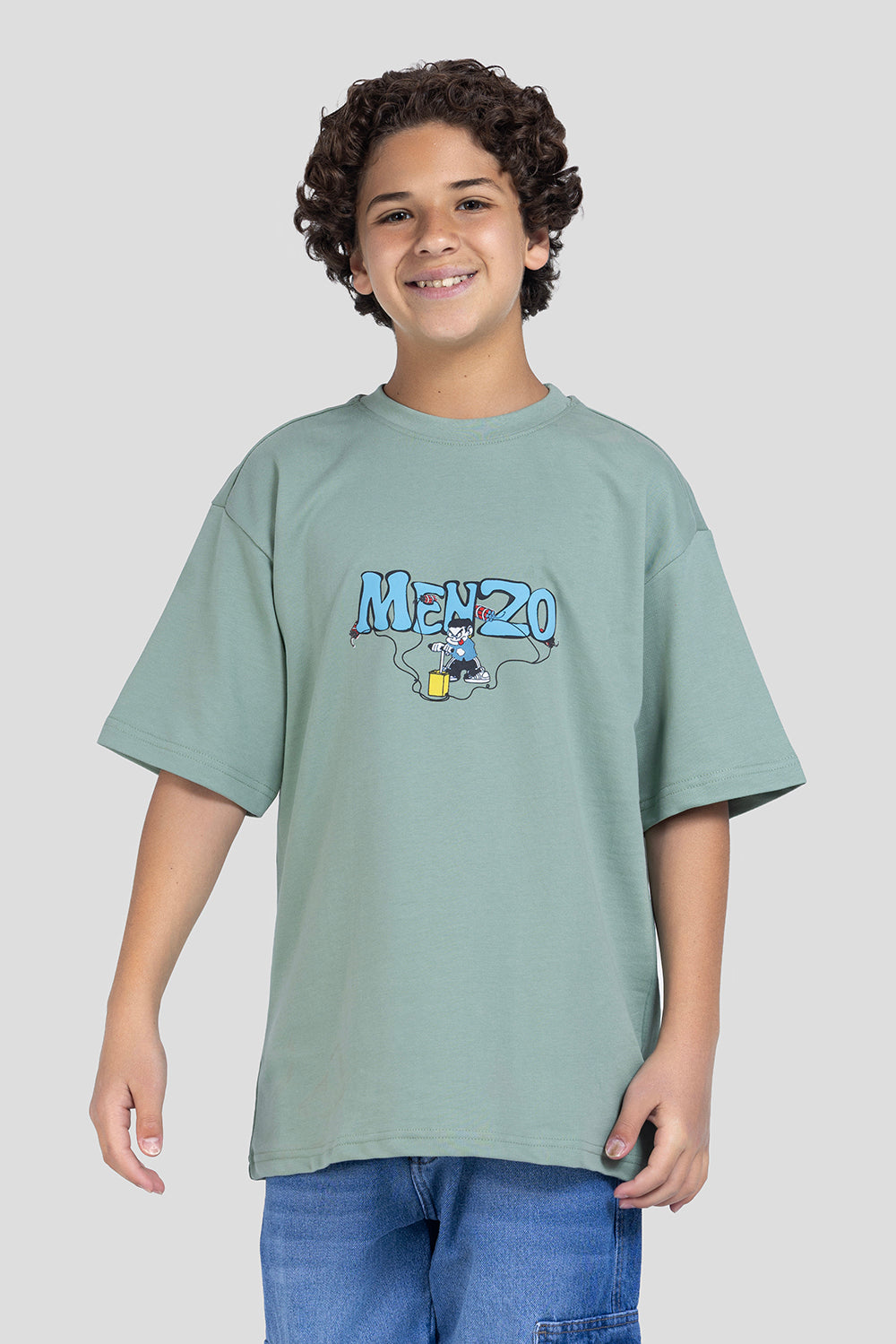 Crew Neck Over Size Printed T-Shirt