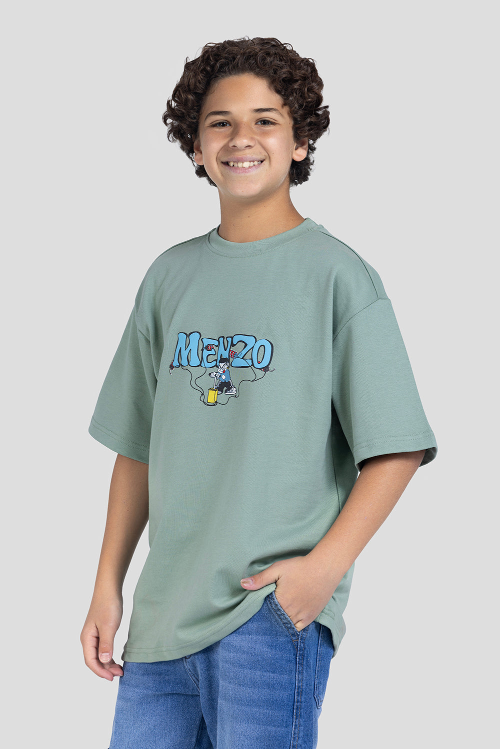 Crew Neck Over Size Printed T-Shirt