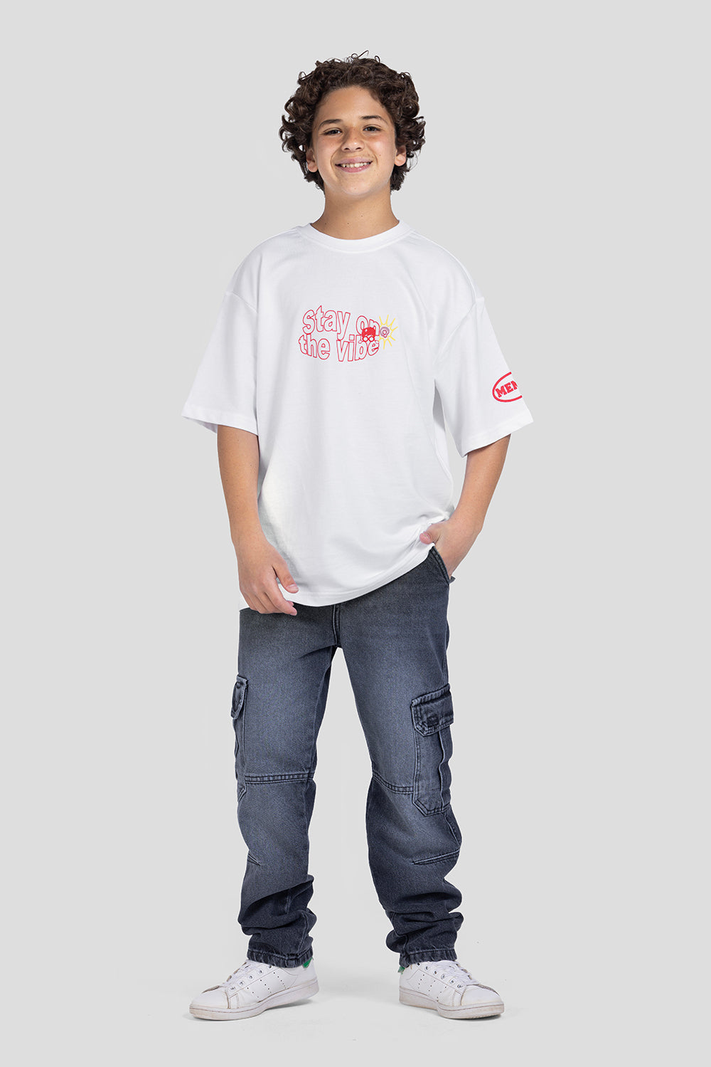 Crew Neck  Over Size Printed T-Shirt