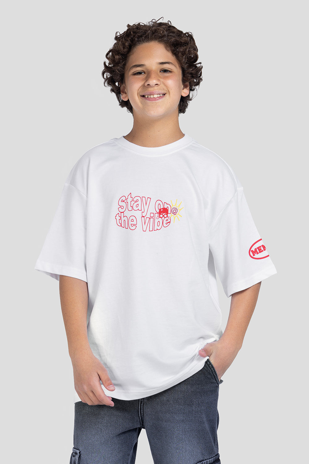 Crew Neck  Over Size Printed T-Shirt