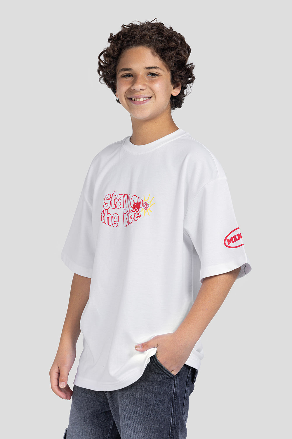 Crew Neck  Over Size Printed T-Shirt