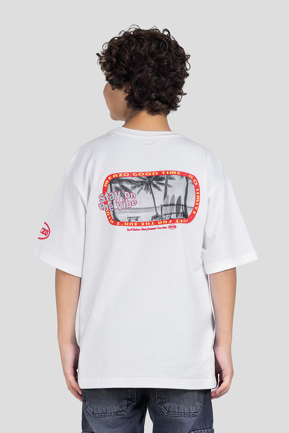 Crew Neck  Over Size Printed T-Shirt