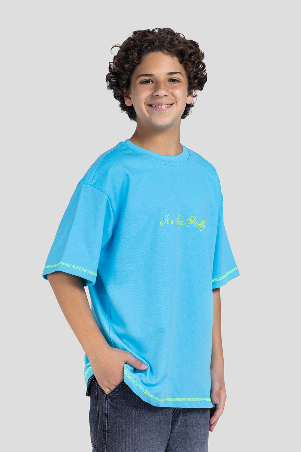 aqua over size crew neck t-shirt