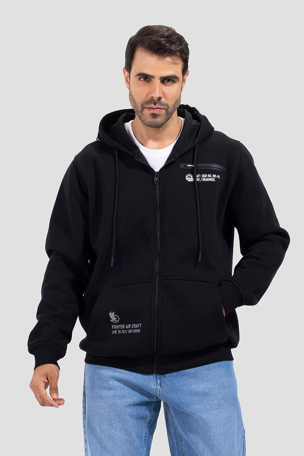 FULL ZIPPER  HOODED SWEATSHIRT
