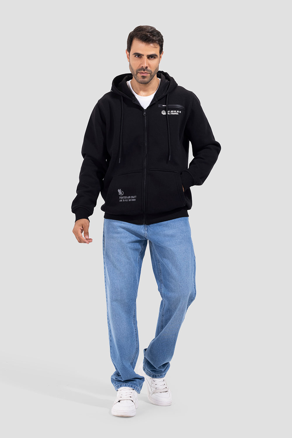 FULL ZIPPER  HOODED SWEATSHIRT