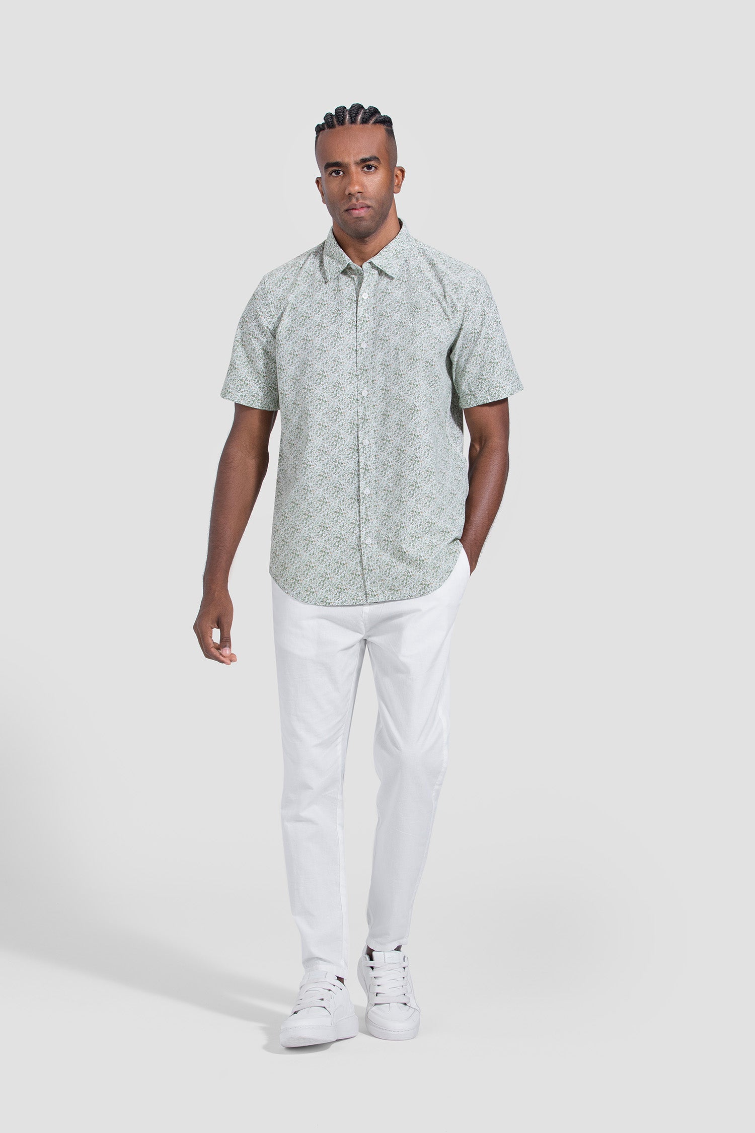 Slim Fit Pattern Short Sleeve Shirt