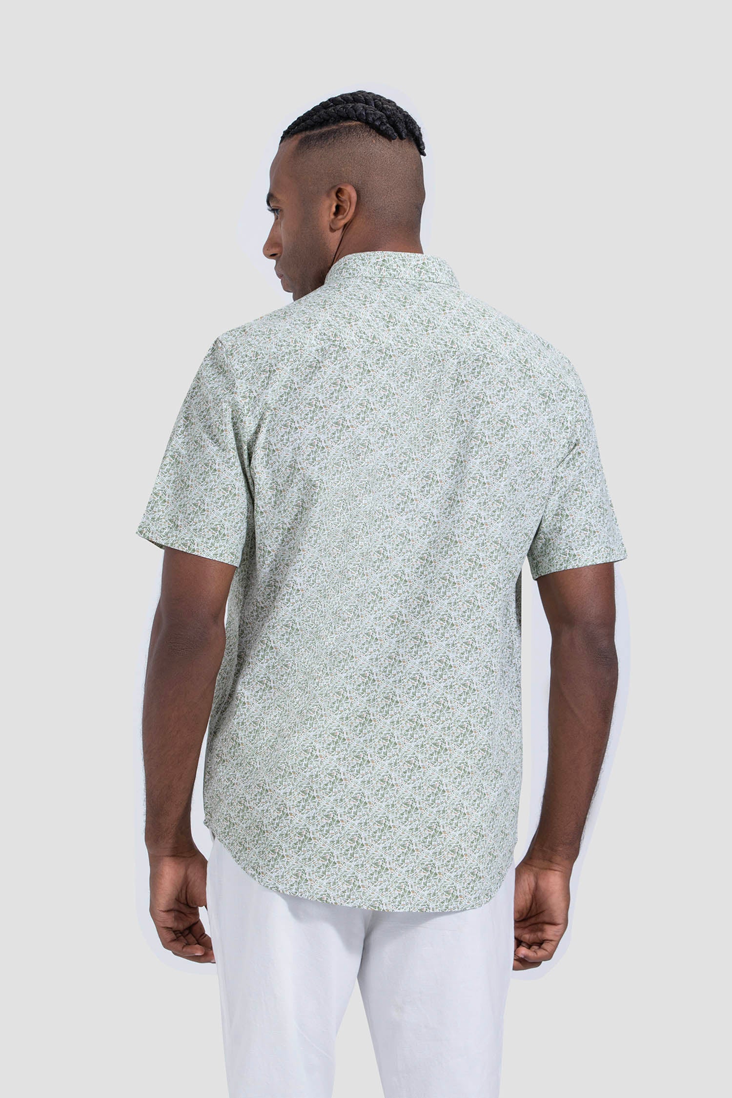 Slim Fit Pattern Short Sleeve Shirt